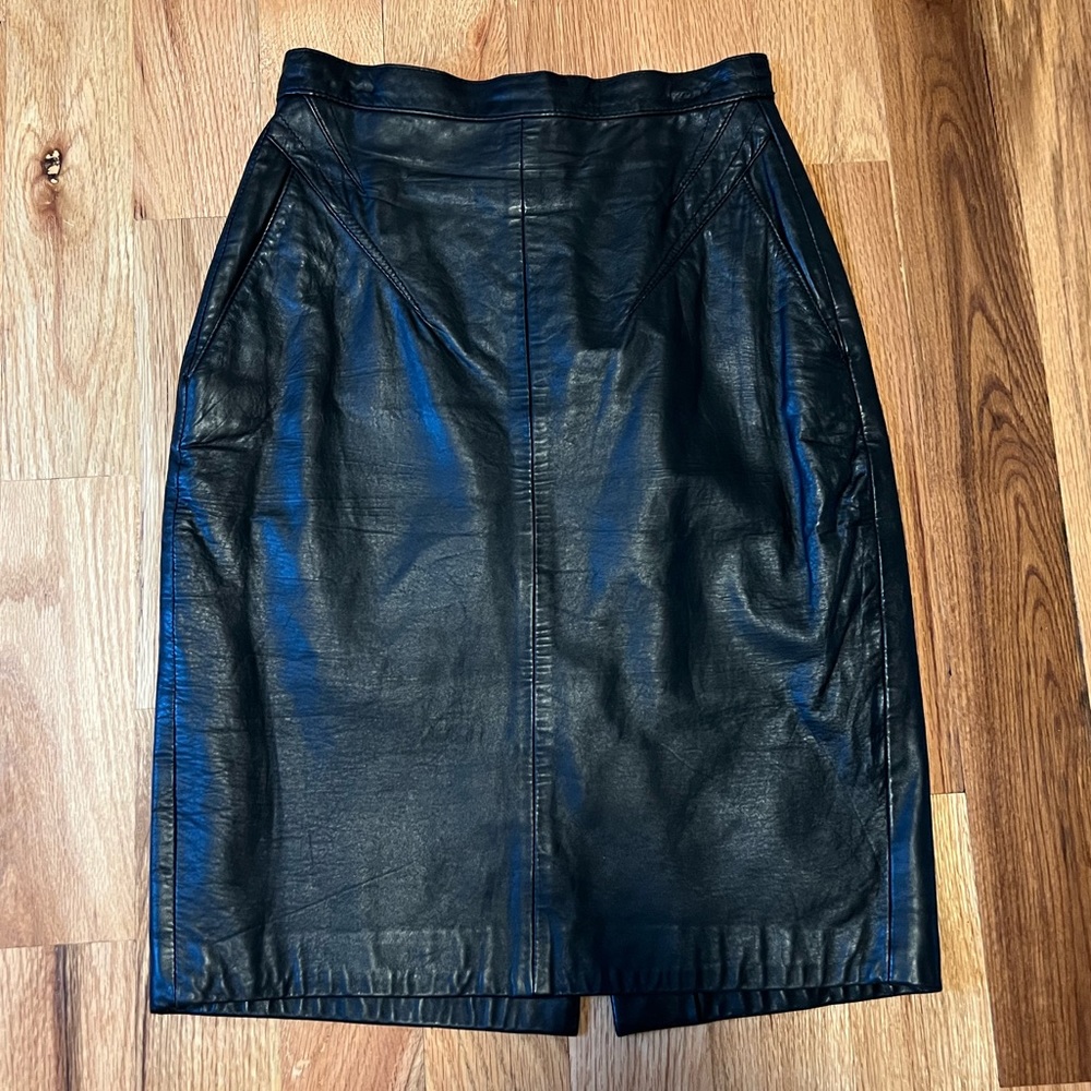 Milanoza Collection Leather Skirt